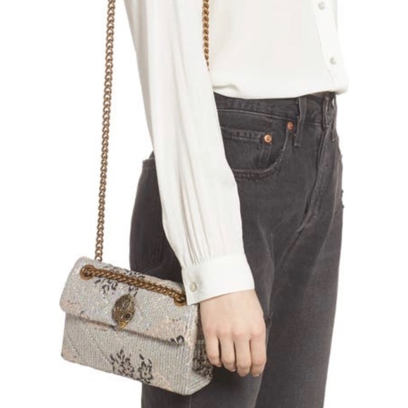 SOLD⛔️KURT GEIGER LONDON INBEDED Sequins floral Magnetic Flap Crosby/Shoulder - Picture 9 of 17